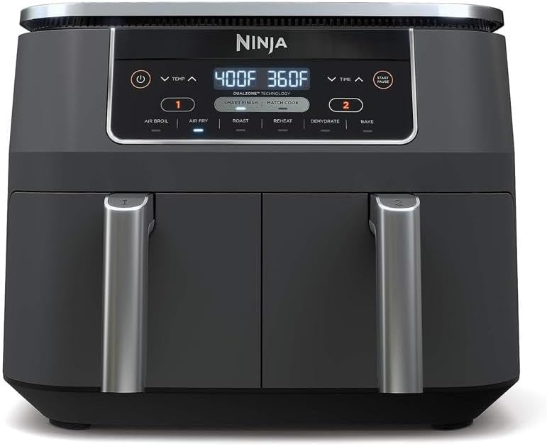 Ninja Air Fryer, Roast, Bake, Air Fry, Crisps, Broil, Reheats, Keep Warm, 10-in-1, Fries, Frozen Food, Veggies, and Meat, Quick Meals, Healthy Meals, Less Oil, 10 QT, Black, DZ302