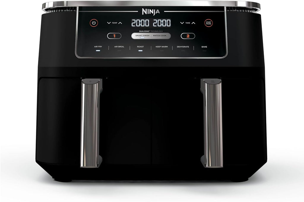 Ninja Air Fryer, Roast, Bake, Air Fry, Crisps, Broil, Reheats, Keep Warm, 10-in-1, Fries, Frozen Food, Veggies, and Meat, Quick Meals, Healthy Meals, Less Oil, 10 QT, Black, DZ302