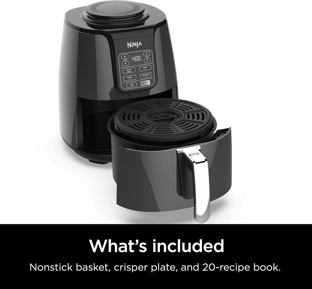 Ninja Air Fryer XL, 5.5 Qt. Capacity that can Air Fry, Air Roast, Bake, Reheat & Dehydrate, with Dishwasher Safe, Nonstick Basket & Crisper Plate and a Chef-Inspired Recipe Guide, Grey, AF150AMZ