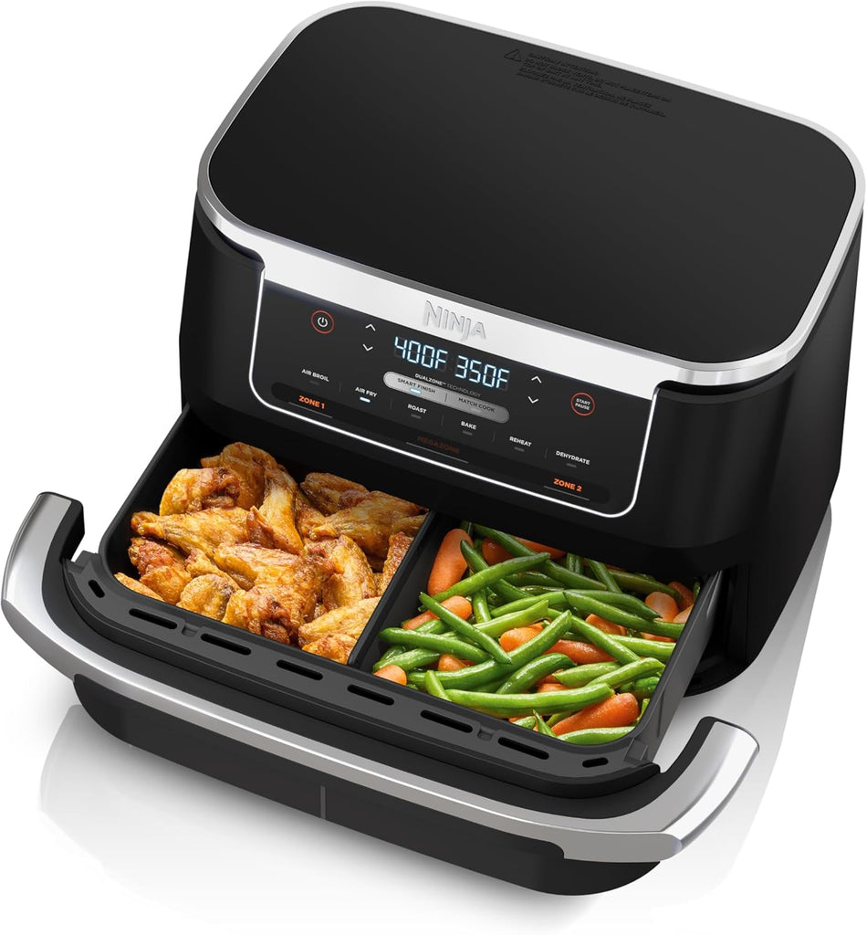Ninja Air Fryer, Roast, Bake, Air Fry, Crisps, Broil, Reheats, Keep Warm, 10-in-1, Fries, Frozen Food, Veggies, and Meat, Quick Meals, Healthy Meals, Less Oil, 10 QT, Black, DZ302