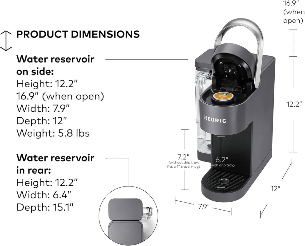 Keurig K-Supreme SMART Coffee Maker, MultiStream Technology, Brews 6-12oz Cup Sizes, Black