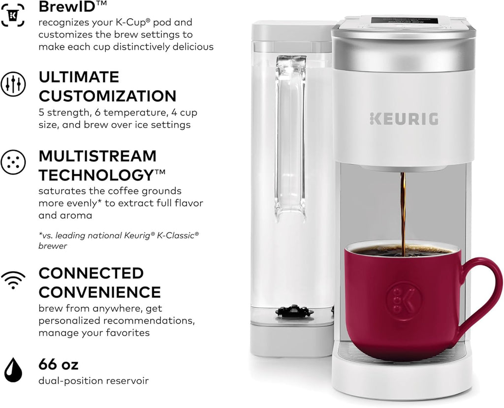 Keurig K-Supreme SMART Coffee Maker, MultiStream Technology, Brews 6-12oz Cup Sizes, Black