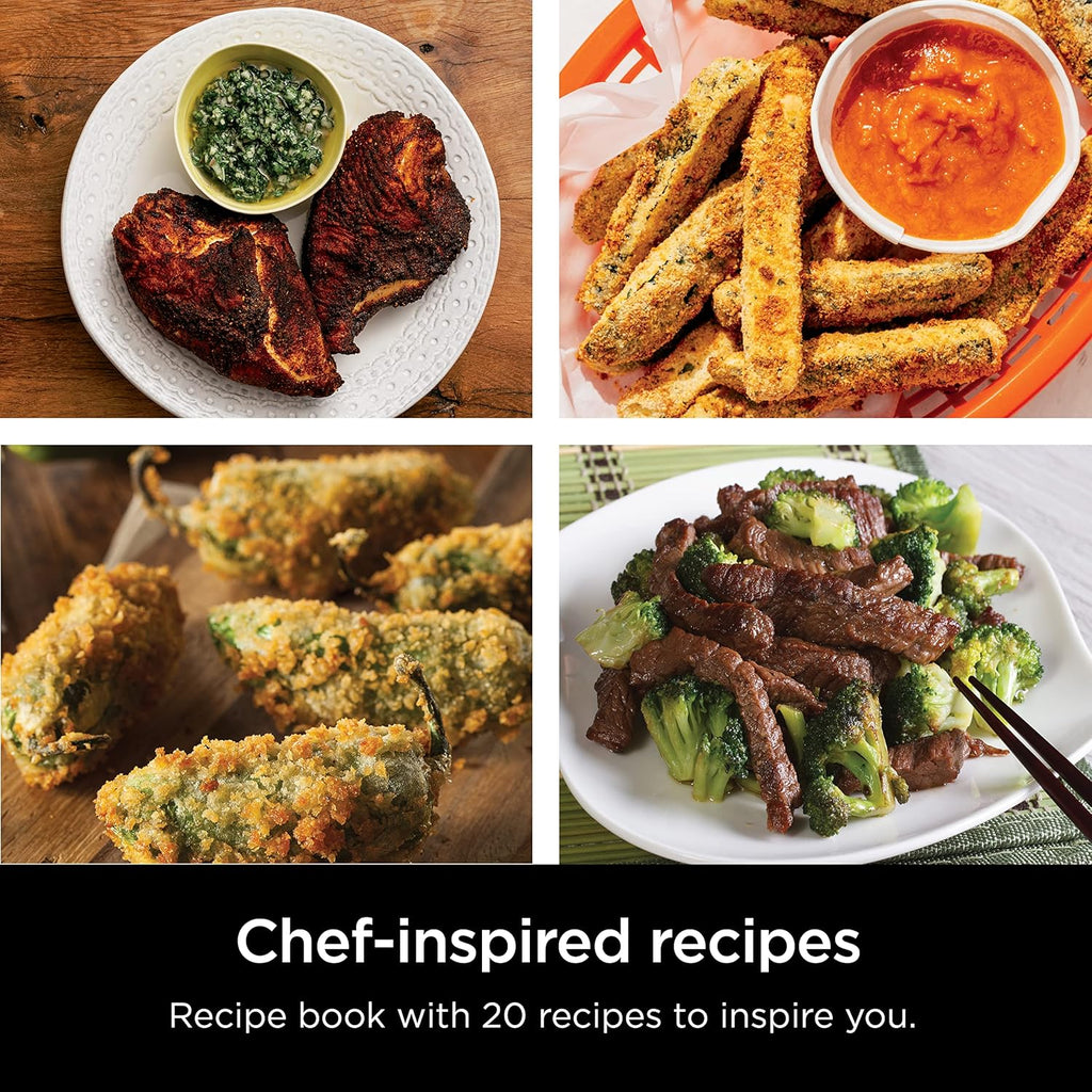Ninja Air Fryer XL, 5.5 Qt. Capacity that can Air Fry, Air Roast, Bake, Reheat & Dehydrate, with Dishwasher Safe, Nonstick Basket & Crisper Plate and a Chef-Inspired Recipe Guide, Grey, AF150AMZ
