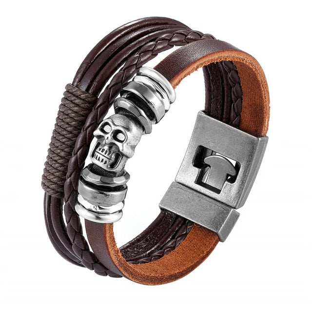 2019 Newest Design Fashion Multi-layer Leather Bracelet Men Vintage Punk Anchor Bracelets Women Nautical Jewelry Preferred Gift