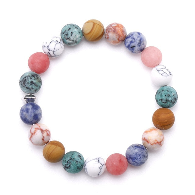 Men Bracelet for Men Women Natural Stone Beaded Chakra Yoga Bracelet Universe Solar System Planets Bracelets Charm Jewelry