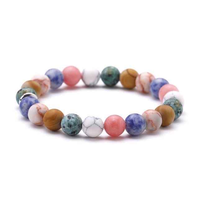 Men Bracelet for Men Women Natural Stone Beaded Chakra Yoga Bracelet Universe Solar System Planets Bracelets Charm Jewelry