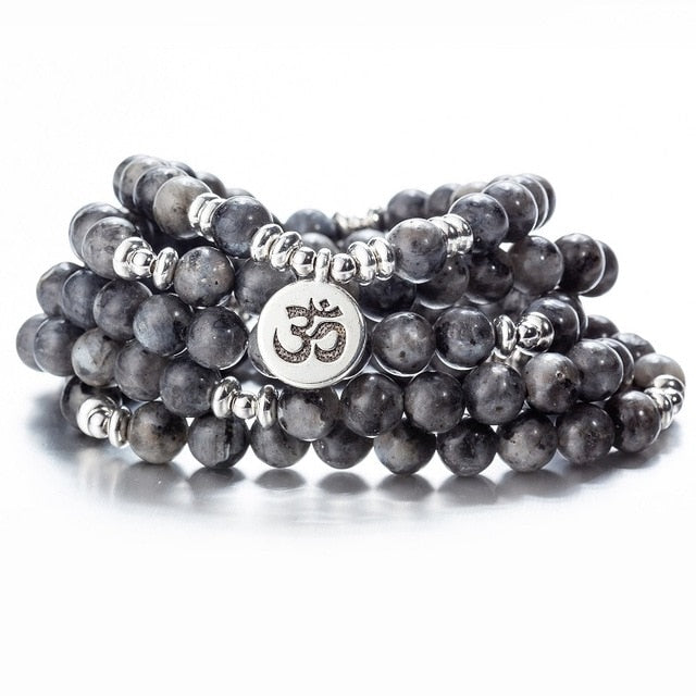 108 Beaded Natural Stones Mala Buddha Lotus Tree Chakra Yoga Couple Charmed Stretchy Strand Bracelets