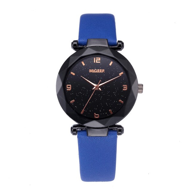 Starry Sky Women Wacthes Top Brand Luxury Casual Quartz Leather Watchband Strap Clock Analog Wrist Watch for female reloj mujer
