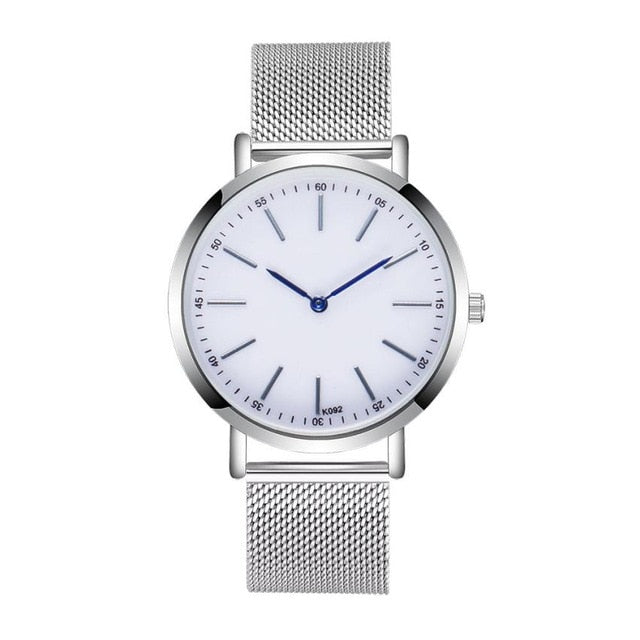 Stainless Steel Case And Band Wristwatch Fashion Man Crystal Analog Quartz Round Wristwatch Casual Drop Shipping Wacth For men