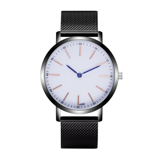 Stainless Steel Case And Band Wristwatch Fashion Man Crystal Analog Quartz Round Wristwatch Casual Drop Shipping Wacth For men