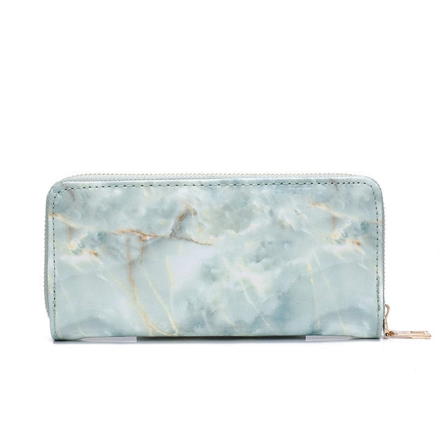 Casual Women Lady Wallets Purses Totes Feminina Marble Patent Leather Clutch Bags Girls Zipper Card Coin Money Holder Pouch Pack