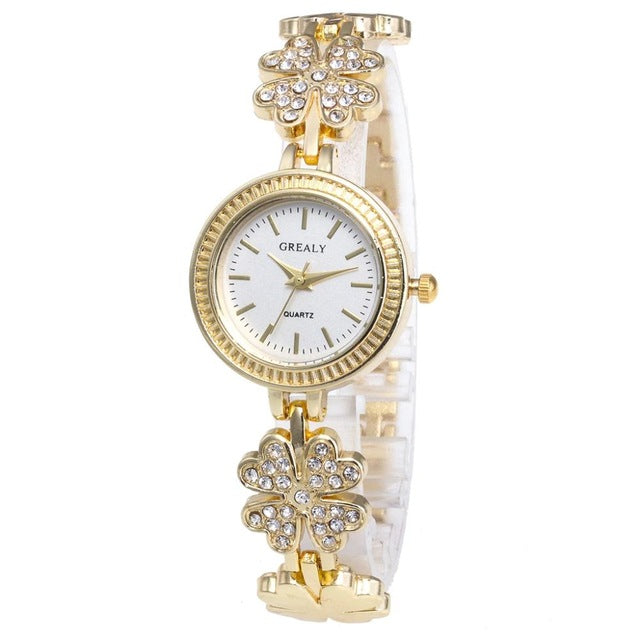 Fashion Women Watch Crystal Stainless Steel Dress Analog Quartz WristWatch Faux Analog clock relogio feminino female wacthes