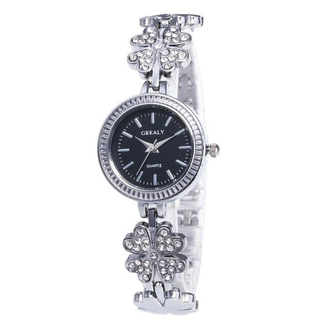 Fashion Women Watch Crystal Stainless Steel Dress Analog Quartz WristWatch Faux Analog clock relogio feminino female wacthes