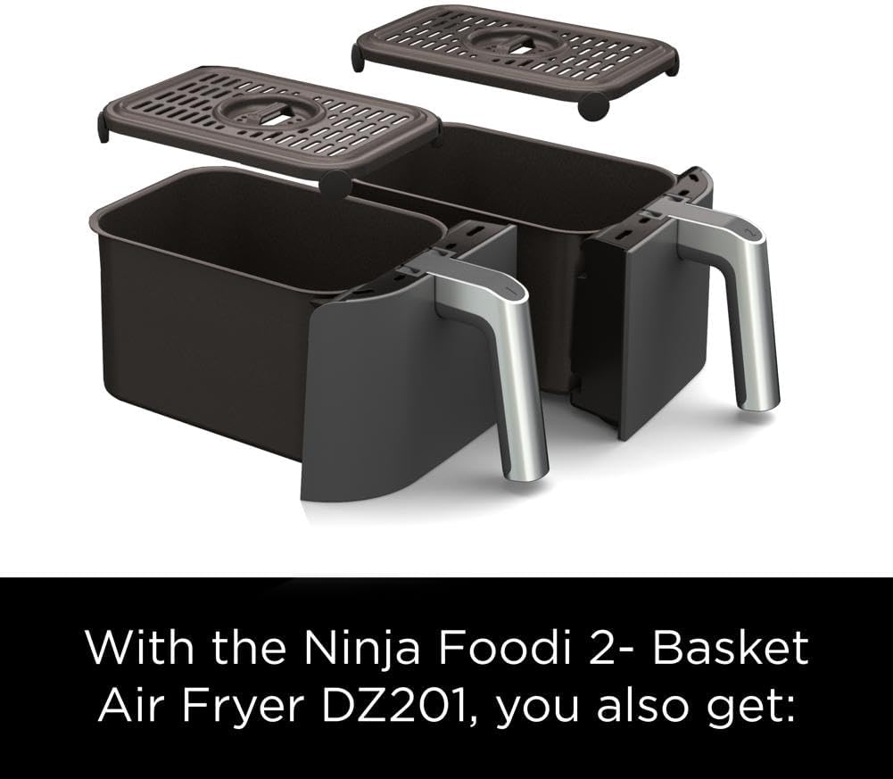Ninja Air Fryer, Roast, Bake, Air Fry, Crisps, Broil, Reheats, Keep Warm, 10-in-1, Fries, Frozen Food, Veggies, and Meat, Quick Meals, Healthy Meals, Less Oil, 10 QT, Black, DZ302