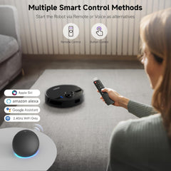 Robot Vacuum and Mop Combo, 5000Pa Robotic Vacuum with 3.5L Self Emptying Station, Lidar Navigation Robot Vacuum Cleaner, 180mins Runtime, APP/Remote/Voice Control, for Hard Floors and Carpets