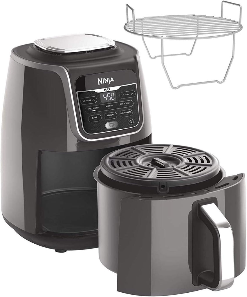 Ninja Air Fryer XL, 5.5 Qt. Capacity that can Air Fry, Air Roast, Bake, Reheat & Dehydrate, with Dishwasher Safe, Nonstick Basket & Crisper Plate and a Chef-Inspired Recipe Guide, Grey, AF150AMZ