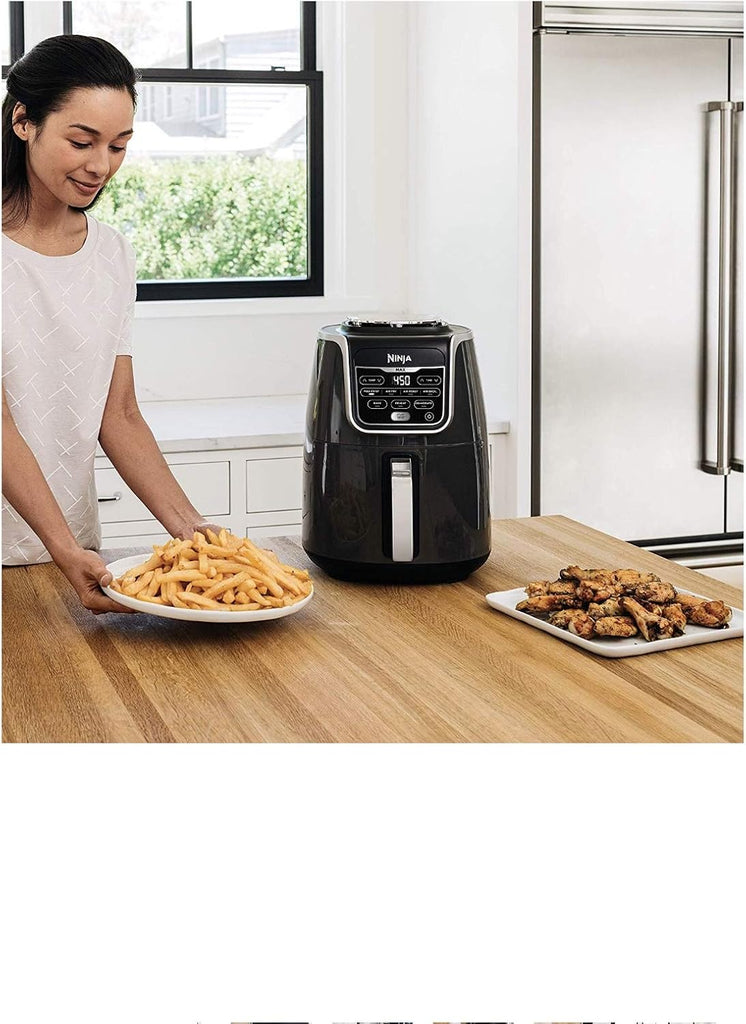 Ninja Air Fryer XL, 5.5 Qt. Capacity that can Air Fry, Air Roast, Bake, Reheat & Dehydrate, with Dishwasher Safe, Nonstick Basket & Crisper Plate and a Chef-Inspired Recipe Guide, Grey, AF150AMZ