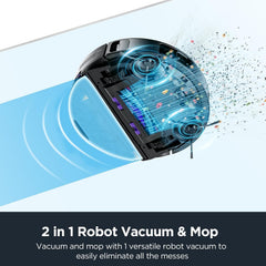 Eureka Robot Vacuum with Bagless Self Emptying Station, Robotic Vacuum and Mop Combo, 45-Day Capacity, 4000Pa Suction, Auto Lifting Mop, LiDAR Navigation, NER E10s BK