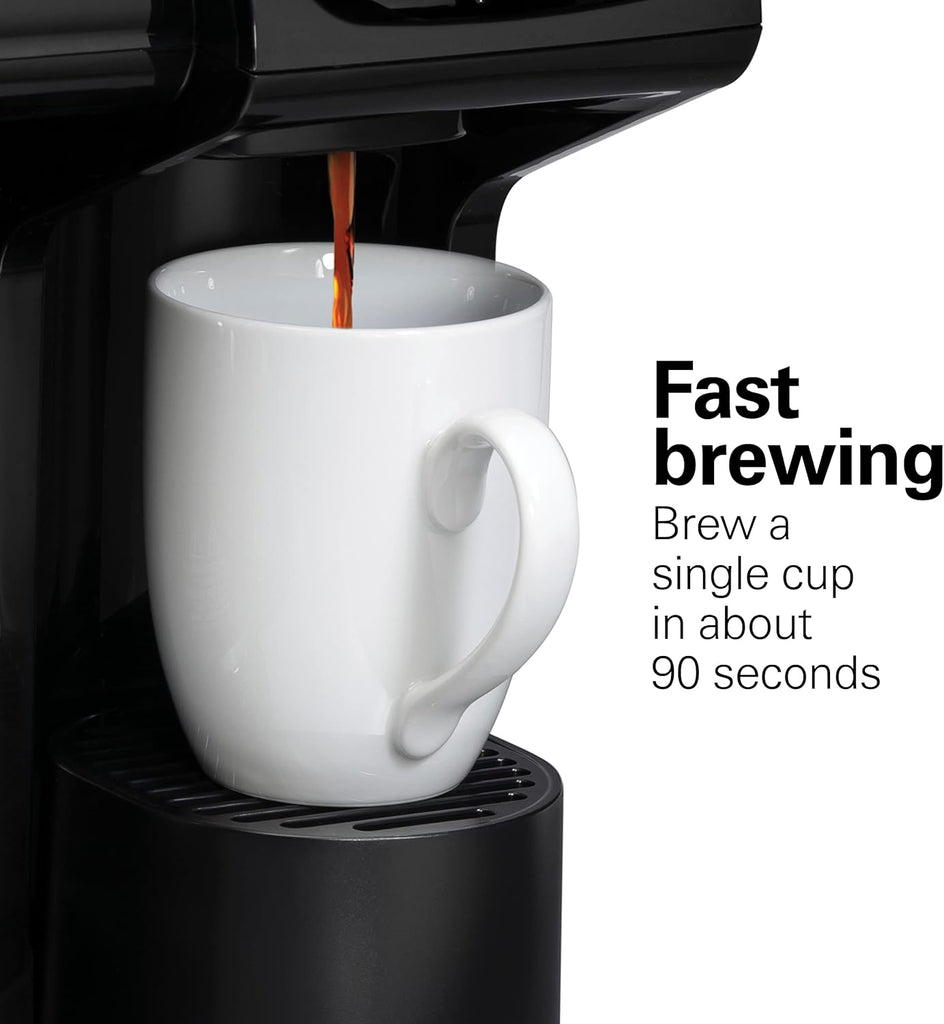 Hamilton Beach 49911 FlexBrew Trio 2-Way Coffee Maker, Single Serve & Full 12c Carafe, Black, FastBrew, Removable Reservoir, Alexa Enabled
