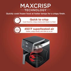 Ninja Air Fryer Pro XL 7-in-1, Max Crisp Tech, 450F for Hotter, Crispy Results, 6.5 QT Capacity fits 9lb wings, Max Crisp, Broil, Air Fry, Roast, Bake, Reheat, Dehydrate, Space Saving, Grey, AF182AMZ