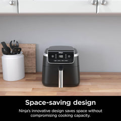 Ninja Air Fryer Pro XL 7-in-1, Max Crisp Tech, 450F for Hotter, Crispy Results, 6.5 QT Capacity fits 9lb wings, Max Crisp, Broil, Air Fry, Roast, Bake, Reheat, Dehydrate, Space Saving, Grey, AF182AMZ