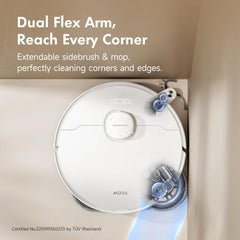 MOVA P10 Pro Ultra Robot Vacuum and Mop 13,000Pa Suction, 140°F Hot Water Auto Mop Washing & Drying, Dual Spinning Extenable Mop,10.5mm Mop Lifting for Carpet, 360°Obstacle Avoidance, App Control