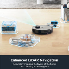 Eureka Robot Vacuum with Bagless Self Emptying Station, Robotic Vacuum and Mop Combo, 45-Day Capacity, 4000Pa Suction, Auto Lifting Mop, LiDAR Navigation, NER E10s BK