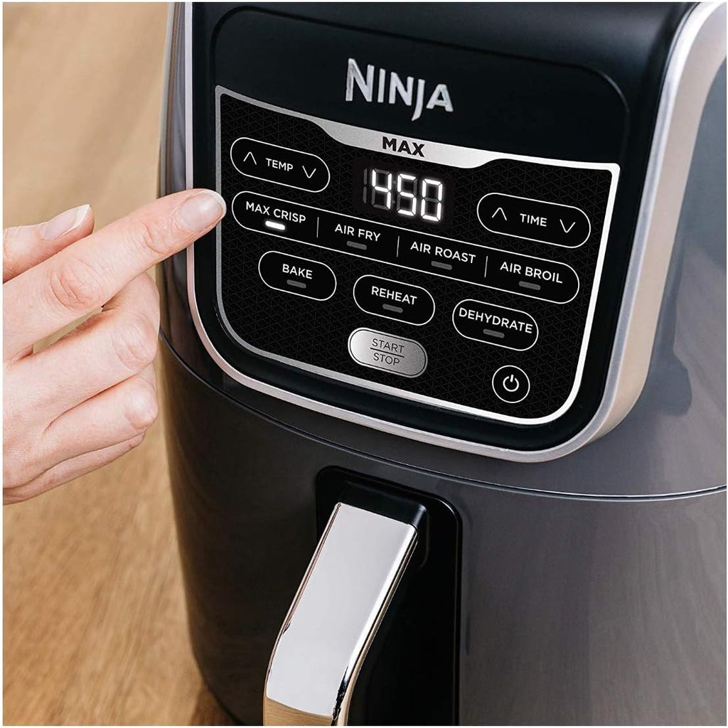 Ninja Air Fryer XL, 5.5 Qt. Capacity that can Air Fry, Air Roast, Bake, Reheat & Dehydrate, with Dishwasher Safe, Nonstick Basket & Crisper Plate and a Chef-Inspired Recipe Guide, Grey, AF150AMZ
