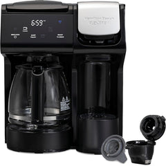 Hamilton Beach 49911 FlexBrew Trio 2-Way Coffee Maker, Single Serve & Full 12c Carafe, Black, FastBrew, Removable Reservoir, Alexa Enabled