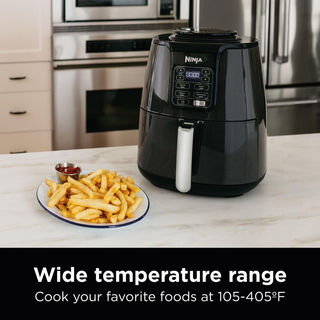 Ninja Air Fryer XL, 5.5 Qt. Capacity that can Air Fry, Air Roast, Bake, Reheat & Dehydrate, with Dishwasher Safe, Nonstick Basket & Crisper Plate and a Chef-Inspired Recipe Guide, Grey, AF150AMZ