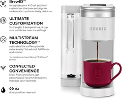 Keurig K-Supreme SMART Coffee Maker, MultiStream Technology, Brews 6-12oz Cup Sizes, Black