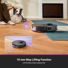 Eureka Robot Vacuum with Bagless Self Emptying Station, Robotic Vacuum and Mop Combo, 45-Day Capacity, 4000Pa Suction, Auto Lifting Mop, LiDAR Navigation, NER E10s BK