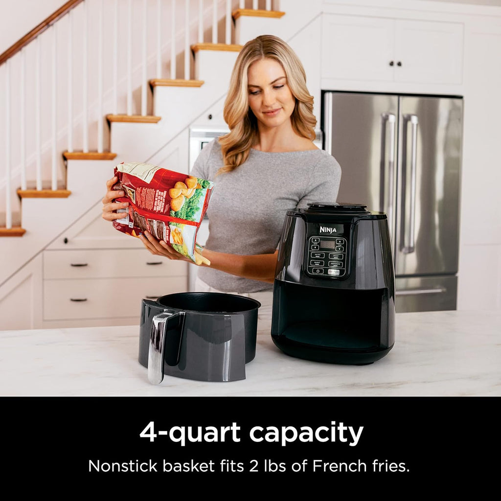 Ninja Air Fryer XL, 5.5 Qt. Capacity that can Air Fry, Air Roast, Bake, Reheat & Dehydrate, with Dishwasher Safe, Nonstick Basket & Crisper Plate and a Chef-Inspired Recipe Guide, Grey, AF150AMZ
