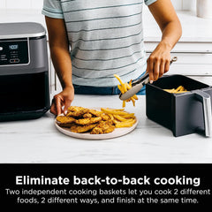 Ninja Air Fryer, Roast, Bake, Air Fry, Crisps, Broil, Reheats, Keep Warm, 10-in-1, Fries, Frozen Food, Veggies, and Meat, Quick Meals, Healthy Meals, Less Oil, 10 QT, Black, DZ302