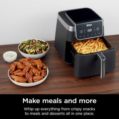 Ninja Air Fryer Pro XL 7-in-1, Max Crisp Tech, 450F for Hotter, Crispy Results, 6.5 QT Capacity fits 9lb wings, Max Crisp, Broil, Air Fry, Roast, Bake, Reheat, Dehydrate, Space Saving, Grey, AF182AMZ