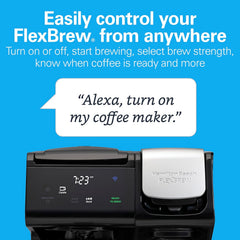 Hamilton Beach 49911 FlexBrew Trio 2-Way Coffee Maker, Single Serve & Full 12c Carafe, Black, FastBrew, Removable Reservoir, Alexa Enabled