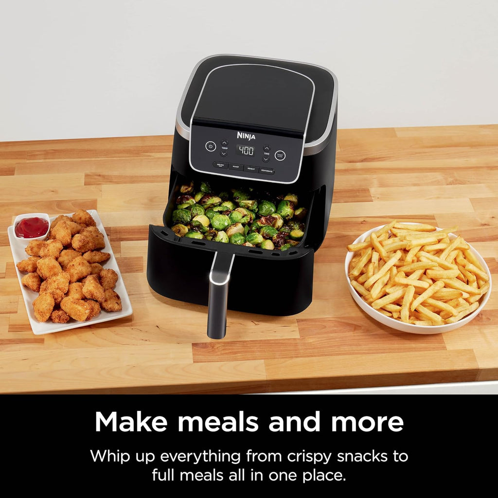 Ninja Air Fryer Pro XL 6-in-1 with 6.5 QT Capacity, Max Crisp, Air Fry, Air Roast, Bake, Reheat, Dehydrate, Max Crisp Technology with 450F, Nonstick Basket & Crisper Plate, Grey, AF181