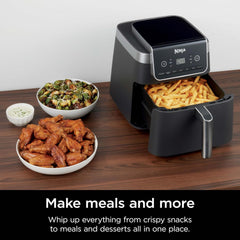 Ninja Air Fryer Pro XL 7-in-1, Max Crisp Tech, 450F for Hotter, Crispy Results, 6.5 QT Capacity fits 9lb wings, Max Crisp, Broil, Air Fry, Roast, Bake, Reheat, Dehydrate, Space Saving, Grey, AF182AMZ