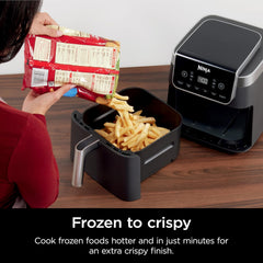 Ninja Air Fryer Pro XL 7-in-1, Max Crisp Tech, 450F for Hotter, Crispy Results, 6.5 QT Capacity fits 9lb wings, Max Crisp, Broil, Air Fry, Roast, Bake, Reheat, Dehydrate, Space Saving, Grey, AF182AMZ