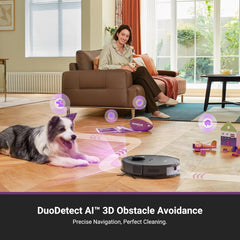 Eureka Robot Vacuum with Bagless Self Emptying Station, Robotic Vacuum and Mop Combo, 45-Day Capacity, 4000Pa Suction, Auto Lifting Mop, LiDAR Navigation, NER E10s BK