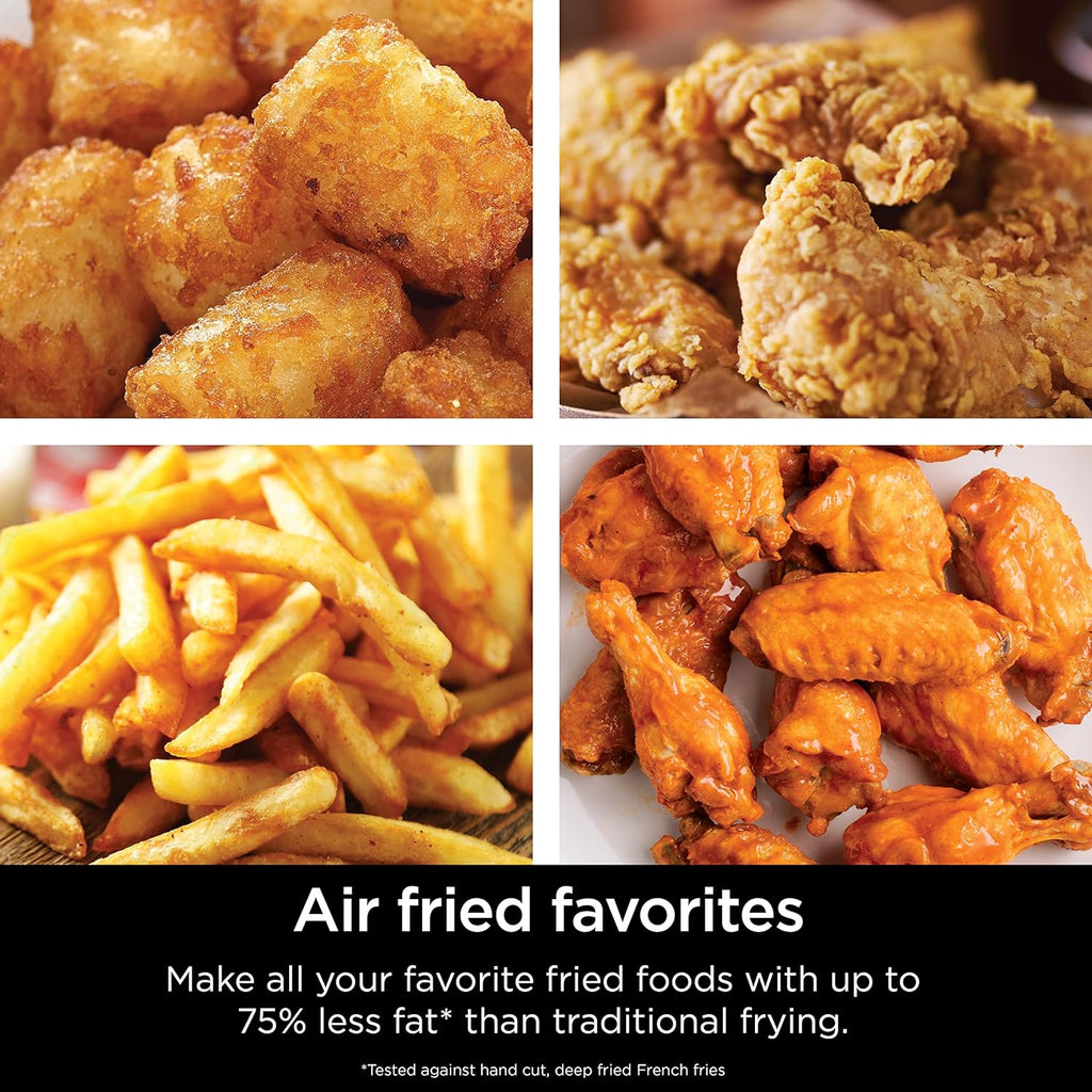 Ninja Air Fryer XL, 5.5 Qt. Capacity that can Air Fry, Air Roast, Bake, Reheat & Dehydrate, with Dishwasher Safe, Nonstick Basket & Crisper Plate and a Chef-Inspired Recipe Guide, Grey, AF150AMZ