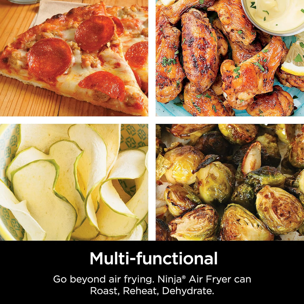 Ninja Air Fryer XL, 5.5 Qt. Capacity that can Air Fry, Air Roast, Bake, Reheat & Dehydrate, with Dishwasher Safe, Nonstick Basket & Crisper Plate and a Chef-Inspired Recipe Guide, Grey, AF150AMZ