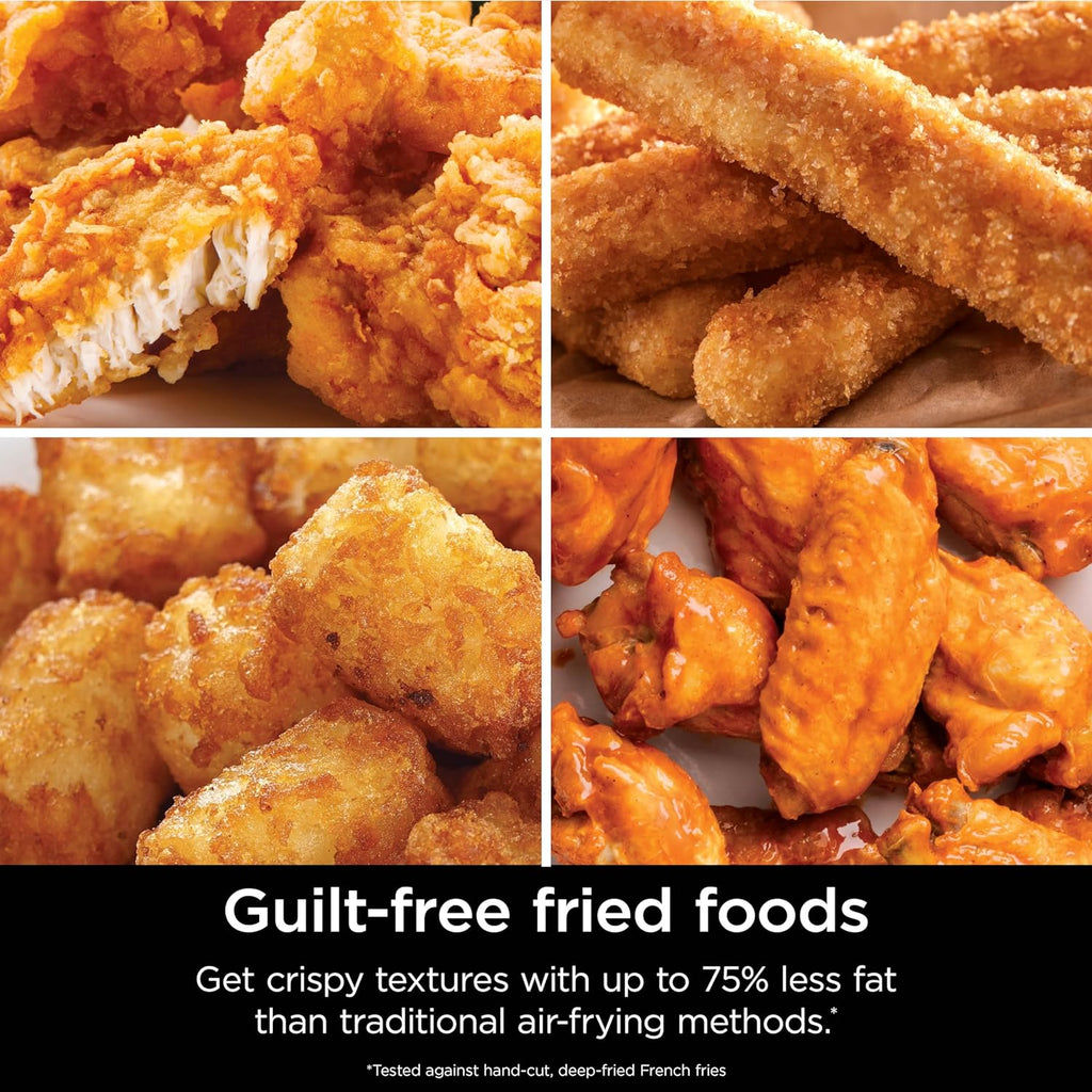 Ninja Air Fryer Pro XL 7-in-1, Max Crisp Tech, 450F for Hotter, Crispy Results, 6.5 QT Capacity fits 9lb wings, Max Crisp, Broil, Air Fry, Roast, Bake, Reheat, Dehydrate, Space Saving, Grey, AF182AMZ