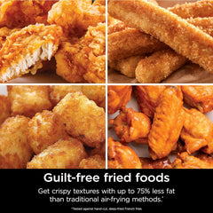 Ninja Air Fryer Pro XL 7-in-1, Max Crisp Tech, 450F for Hotter, Crispy Results, 6.5 QT Capacity fits 9lb wings, Max Crisp, Broil, Air Fry, Roast, Bake, Reheat, Dehydrate, Space Saving, Grey, AF182AMZ