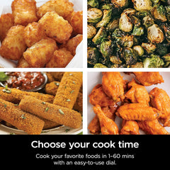 Ninja AF080 Mini Air Fryer, 2 Quarts Capacity, Compact, Nonstick, with Quick Set Timer, Grey