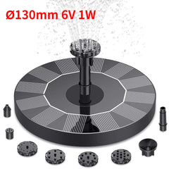 1W/1.5W/2.5W Outdoor Solar Fountain Suitable for Garden Pond Solar Fountain Pump Kit with 6 Nozzles for Garden Decoration