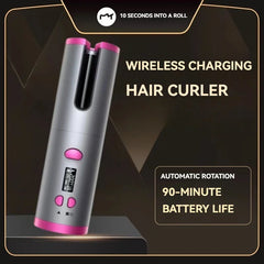 5000mAh Cordless Auto Hair Curler – USB Rechargeable Smart Curling Wand with LCD Display, Portable & Effortless Styling Tool
