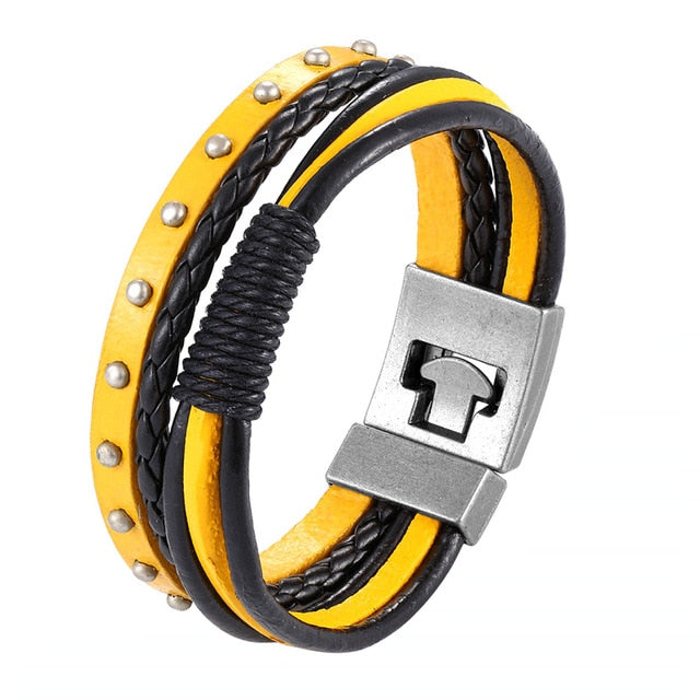 2019 Newest Design Fashion Multi-layer Leather Bracelet Men Vintage Punk Anchor Bracelets Women Nautical Jewelry Preferred Gift