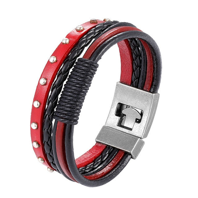 2019 Newest Design Fashion Multi-layer Leather Bracelet Men Vintage Punk Anchor Bracelets Women Nautical Jewelry Preferred Gift