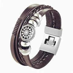 2019 Newest Design Fashion Multi-layer Leather Bracelet Men Vintage Punk Anchor Bracelets Women Nautical Jewelry Preferred Gift